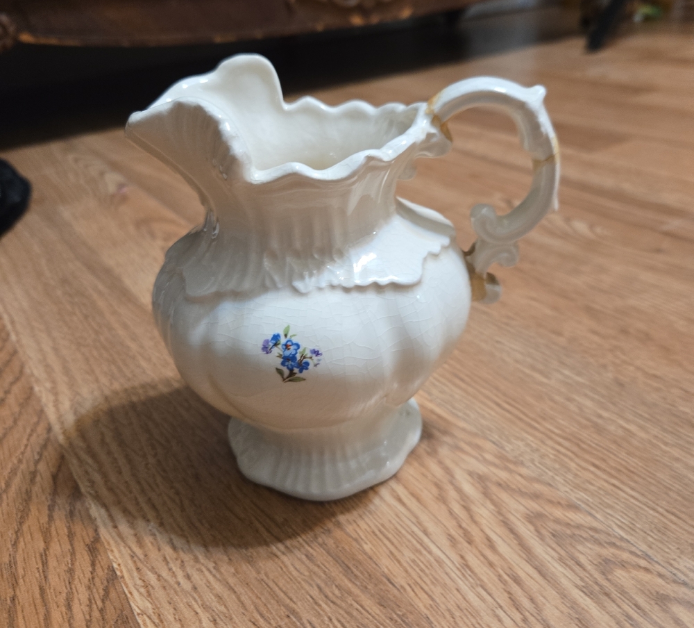 Vtg White Pitcher NORA 1975